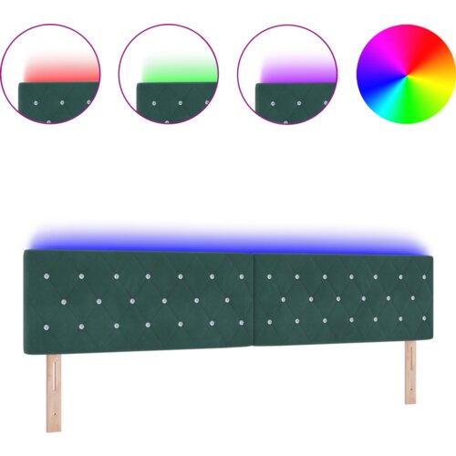  LED uzglavlje s dijamantnim gumbom tamnozeleno 100 cm bar&amp;scaron;un Slike