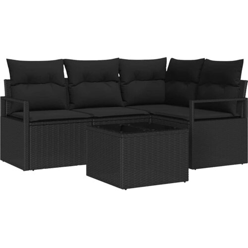  Set sofe 5 kom. Crna poliratan 177 x 122 x 85 cm Slike