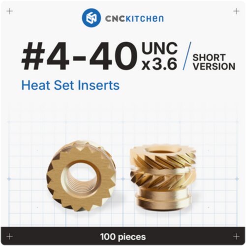 CNC Kitchen navojni umetak #4-40 Short UNC - #4-40 x 3.6 Slike