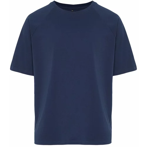 Trendyol Indigo Men's Relaxed/Comfortable Cut Basic 100% Cotton T-Shirt