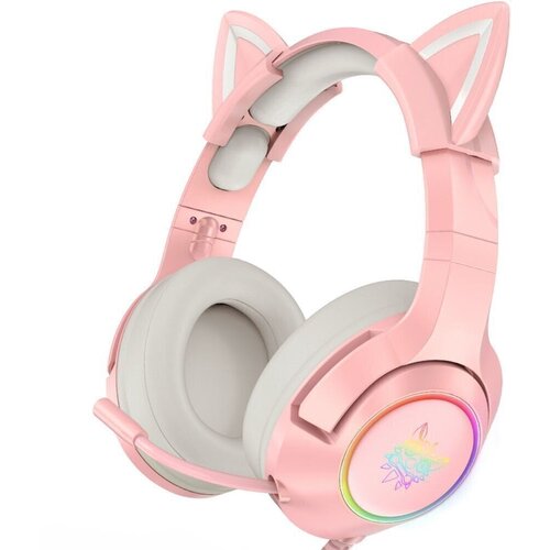 Onikuma K9 RGB Wired Gaming Headset With Cat Ears Pink Cene
