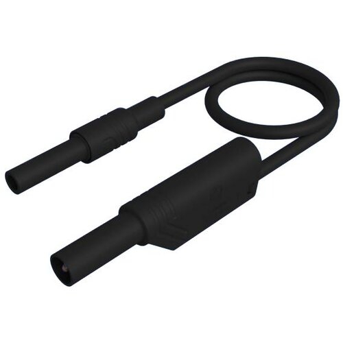 SKS Hirschmann MAL S WS-B 100/2\,5 sw varnostni merilni kabel 4 mm varnostna vtičnica 4 mm varnostni vtič\, z možnostjo zlaganja 100 cm črna 1 kos, (20423192) Cene