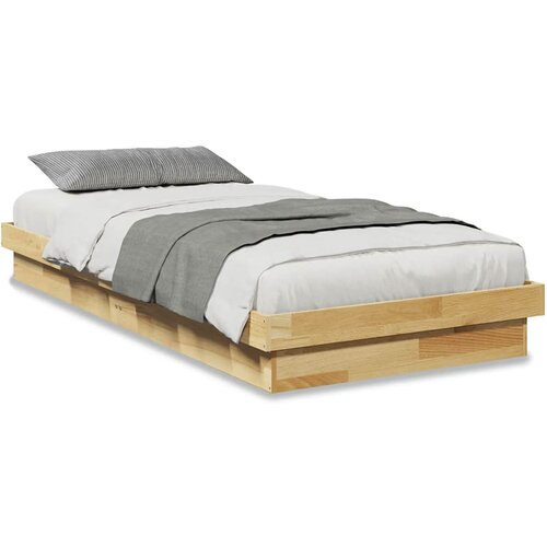 vidaXL posteljni okvir brez vzmetnice 90x200 cm masivni les hrast, (21829511) Cene
