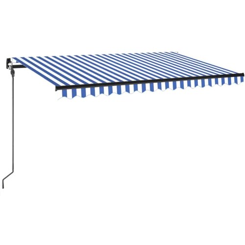 vidaXL Tenda na ručno uvlačenje LED 400 x 300 cm plavo-bijela Cijene