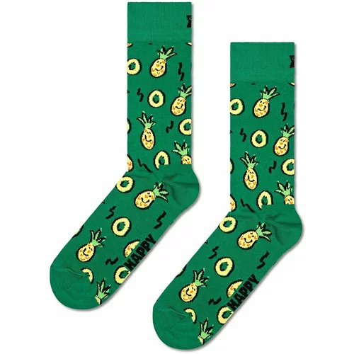 Happy Socks Nogavice Pineapple Sock zelena barva