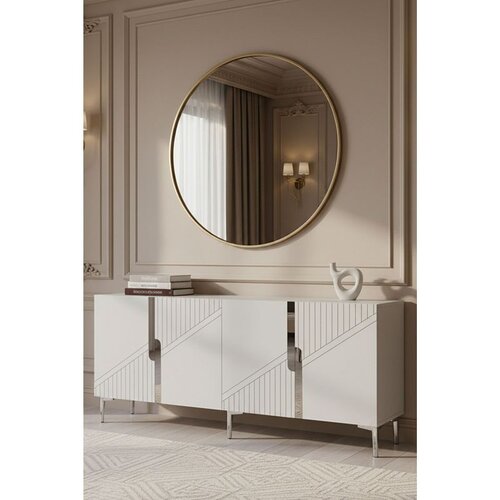 Hanah home komoda Evva 150, 125 cm, bela / srebrna Cene