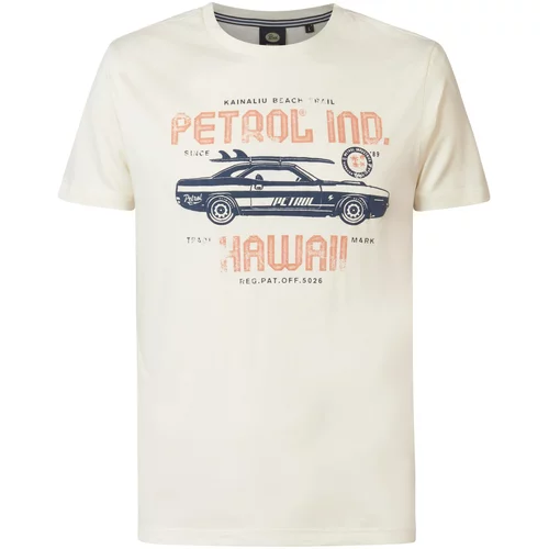 Petrol Industries Majica mornarska / oranžna / volneno bela
