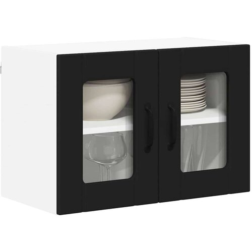 VidaXL zidni kuhinjski ormarić crna 60 x 31 x 40 cm konstruirano drvo Slike