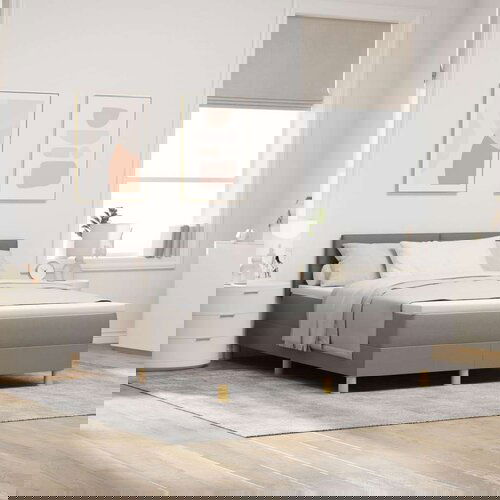  Boxspring krevet s madracem Smeđesiva 140x190 cm Tkanina Cijene