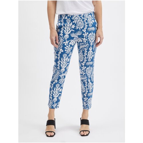 Orsay White and Blue Ladies Patterned Pants - Women Cene