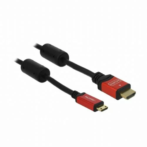 Delock HDMI-HDMI Mini kabel z mrežno pove. 5m črn 3D 4K