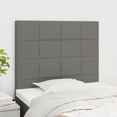 The Living Store Posteljno vzglavje 2 kosa temno sivo 90x5x78/88 cm blago - Vzglavje, (21659983) Slike