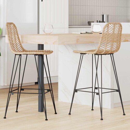  Barski stolac 2 pcs 44 x 52 x 111 cm Ratan i čelik Cijene