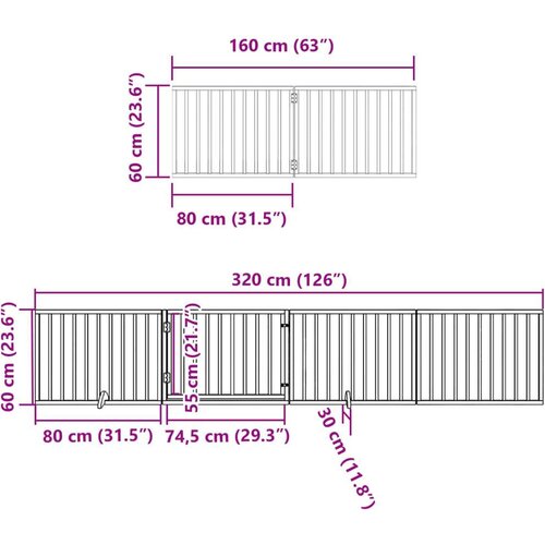 vidaXL Ograda za pse z vrati zložljiva 10 panelov črna 800 cm les Cene