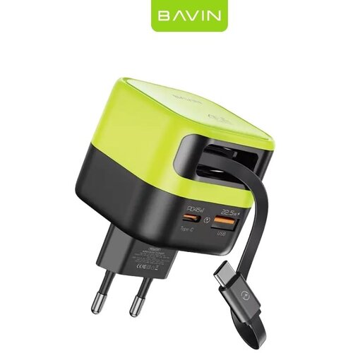 BAVIN PC2073Y retraktabilni kabal brzo punjenje 45W TYPE C zeleni Cijene