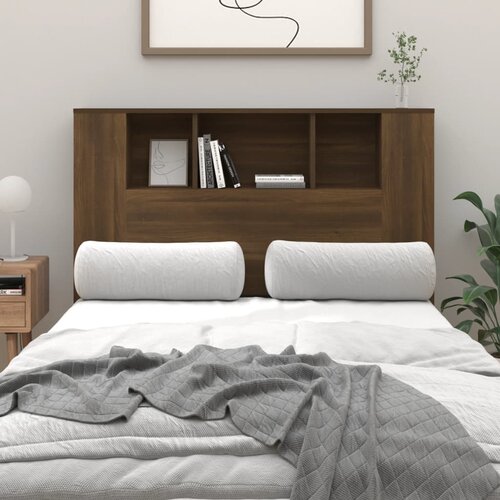 The Living Store vzglavna omarica rjavi hrast 120x18,5x102,5 cm - vzglavna omarica, (21431958) Slike
