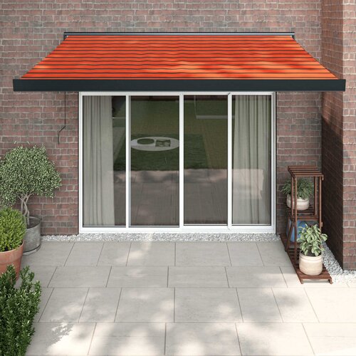 VidaXL Tenda na uvlačenje narančasto-smeđa 3 5x2 5 m tkanina/aluminij Slike