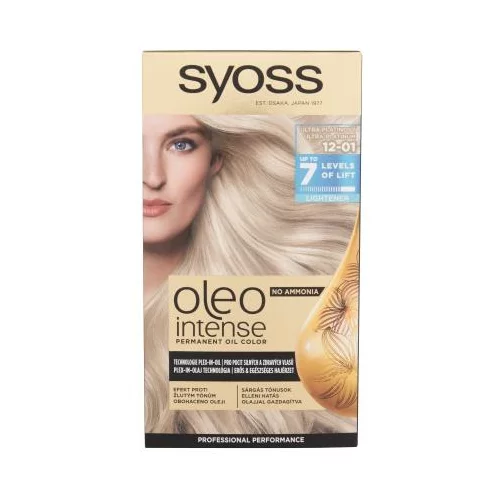 Syoss Oleo Intense Permanent Oil Color boja za kosu obojena kosa plava kosa 50 ml Nijansa 12-01 ultra platinum za ženske