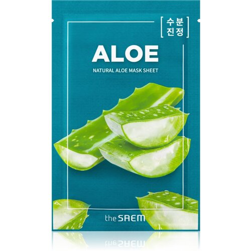 The Saem Natural Mask Sheet Aloe maska iz platna z vlažilnim in pomirjajočim učinkom 21 ml Cene