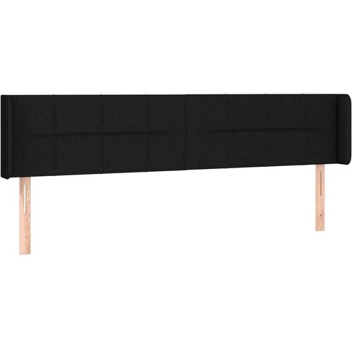  Uzglavlje crno 163x16x78/88 cm od tkanine Slike