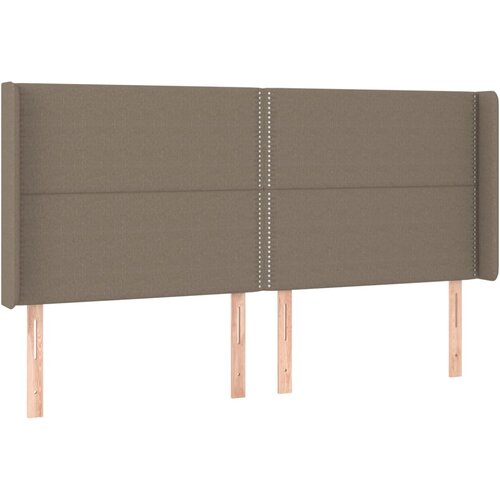  Uzglavlje s u&amp;scaron;ima smeđesivo 203x16x118/128 cm od tkanine Slike