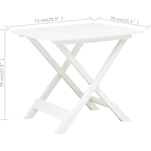  Sklopivi vrtni stol bijeli 79 x 72 x 70 cm plastični Slike