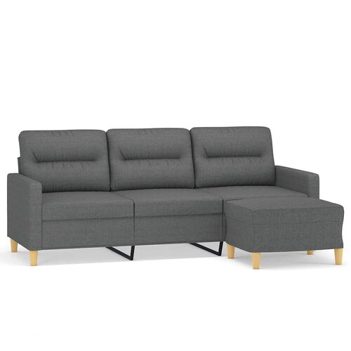 Maison Chic kavč - Sofa - Kanape trosed s stolčkom za noge temno siv 180 cm blago, (21727589) Cene