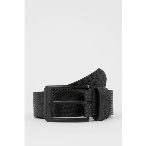 Defacto Men's Patterned Faux Leather Belt