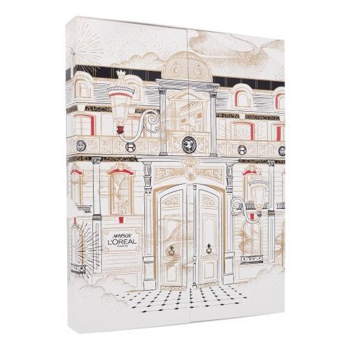 L&amp;acute;Or&amp;eacute;al Paris Maison Advent Calendar 2024 Set maska za lice 2 kom + serum za lice 1 kom + maskara za oči 1 kom + maskara 2 kom + ruž 2 kom + olovka za usne 1 kom + olovka za oči 1 kom + BB krema 1 kom + puder 1 kom Slike