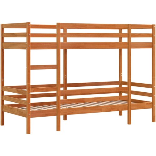 vidaXL Krevet na kat voštano smeđi 90x200 cm od masivne borovine Cene