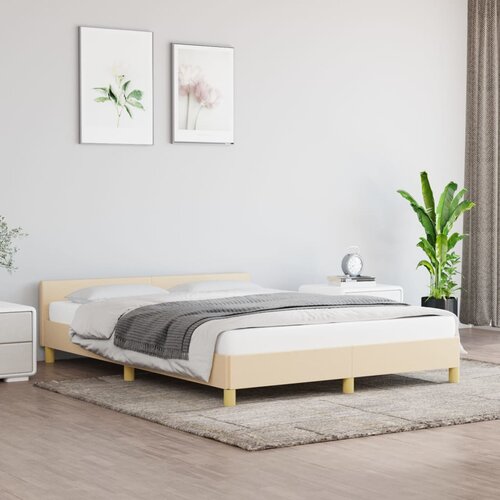 vidaXL Okvir za krevet s uzglavljem krem 140 x 200 cm od tkanine Cijene