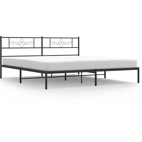  Metalni okvir za krevet s uzglavljem crni 183x213 cm Slike