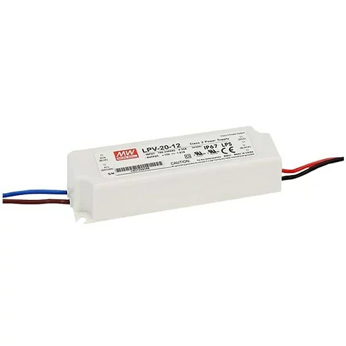 MeanWell LED transformator (Snaga: 20 W, Nazivni napon: 12 V, IP67)