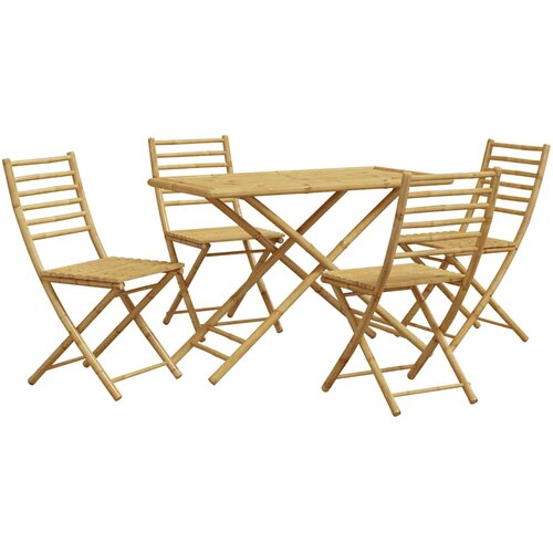  5-dijelni vrtni blagovaonski set od bambusa Slike