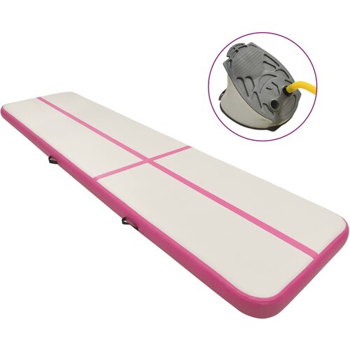 VidaXL strunjača na napuhavanje s crpkom 700 x 100 x 15 cm pvc roza Slike