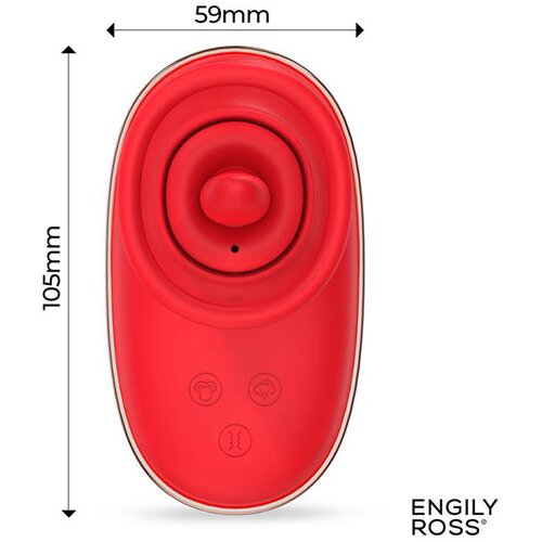 ENGILY ROSS Lizer Vacuum Pump Licking Stimulator with Vibrations Red Slike