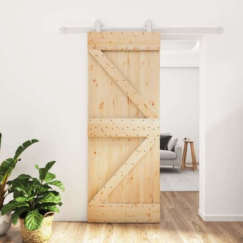  Klizna vrata s priborom za montažu 80 x 210 cm masivna borovina Slike