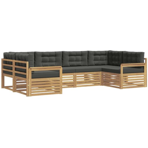 vidaXL Zunanja garnitura za sedenje z blazino 6 pcs Bela in antracit, (5000280225) Cene
