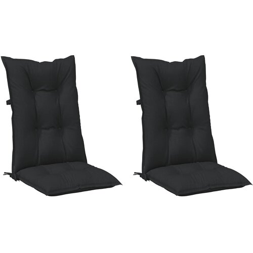 vidaXL Set Jastučića za Stolicu s Visokim Naslonom 2 pcs Melange Crna Cijene