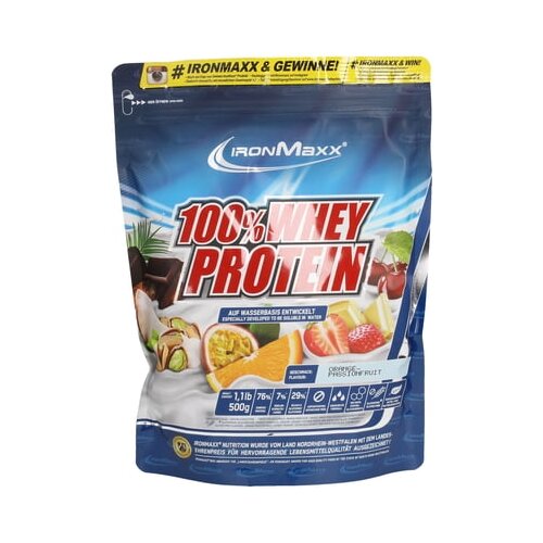 IRONMAXX 100% whey protein - 500 g u vrećici - naranča-marakuja Slike