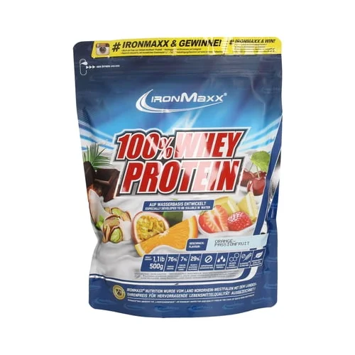 IRONMAXX 100% Whey Protein 500g vrečka - Pomaranča - Marakuja