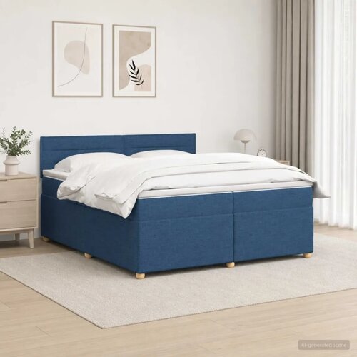  Boxspring krevet s madracem Plava 200 x 200 cm Tkanina - Plava 200 x 200 cm Dizajn linija Cijene