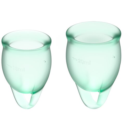 Satisfyer - Feel Confident Menstrual Cup Set Light Green Slike