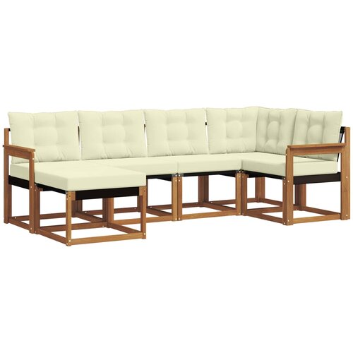  Set vanjskih sofa 6 kom. Prirodna i krem Smeđa 247 x 128,5 x 73 cm Slike