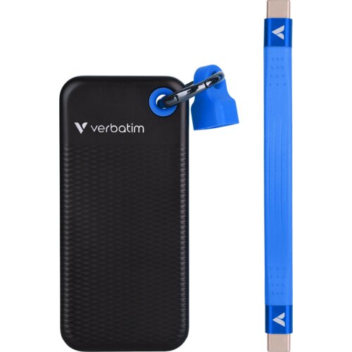 Verbatim Pocket SSD 1TB 3.2 Gen2, USB-C, crno plavi prijenosni SSD Slike