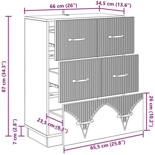  Ormar s ladicama Betonska siva 66 x 34 5 x 87 cm - Betonska siva Slike