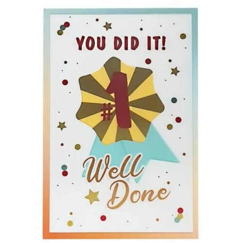  Čestitka 3D Hoorey You Did It! Well Done Slike
