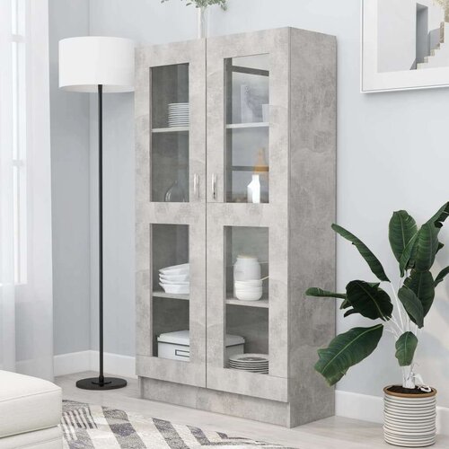  Vitrina siva boja betona 82 5 x 30 5 x 150 cm od iverice Slike
