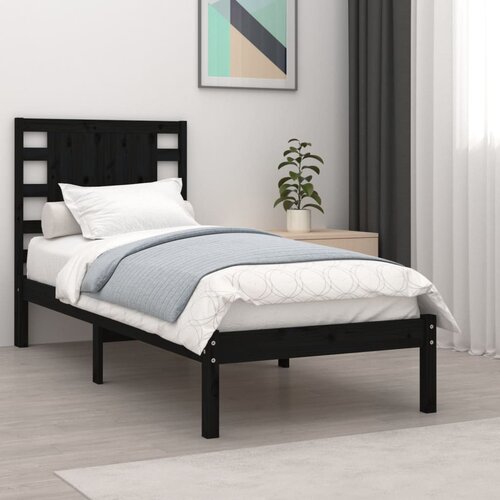 Furnova Posteljni okvir črn iz trdnega lesa 75x190 cm, (21933771) Slike