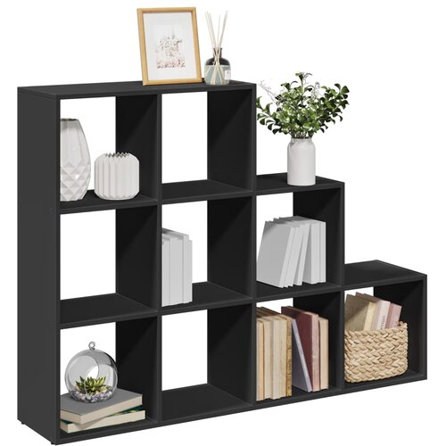 VidaXL Pregrada/regal za knjige 3razina crni 137,5x29x103,5cm drveni Slike